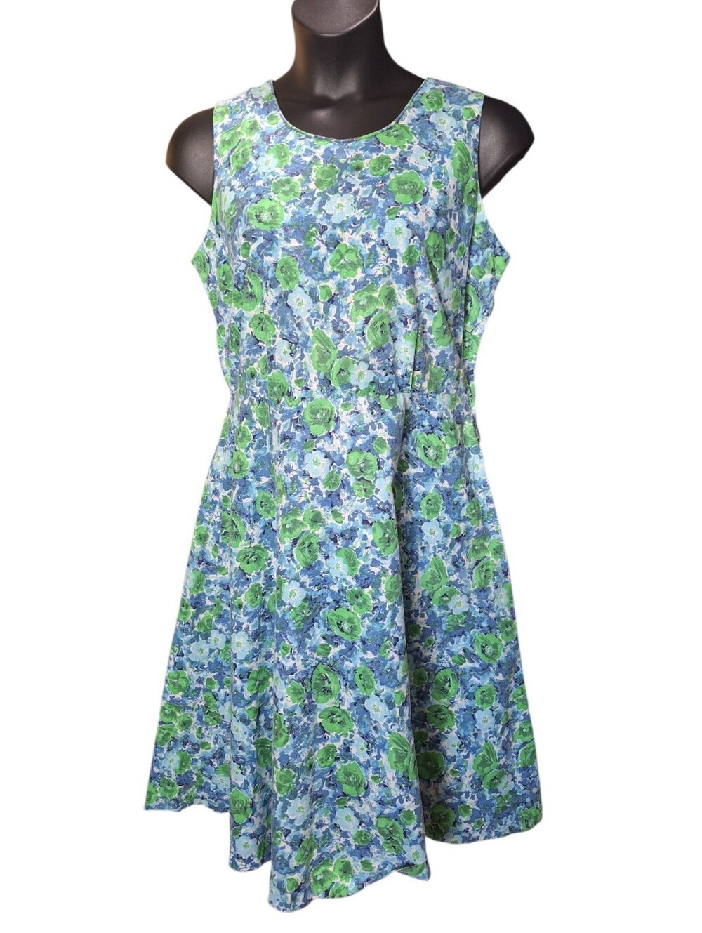 Vintage 50s Homemade Floral Dress XL Cottagecore Prairie Mod Pinup Rockabilly